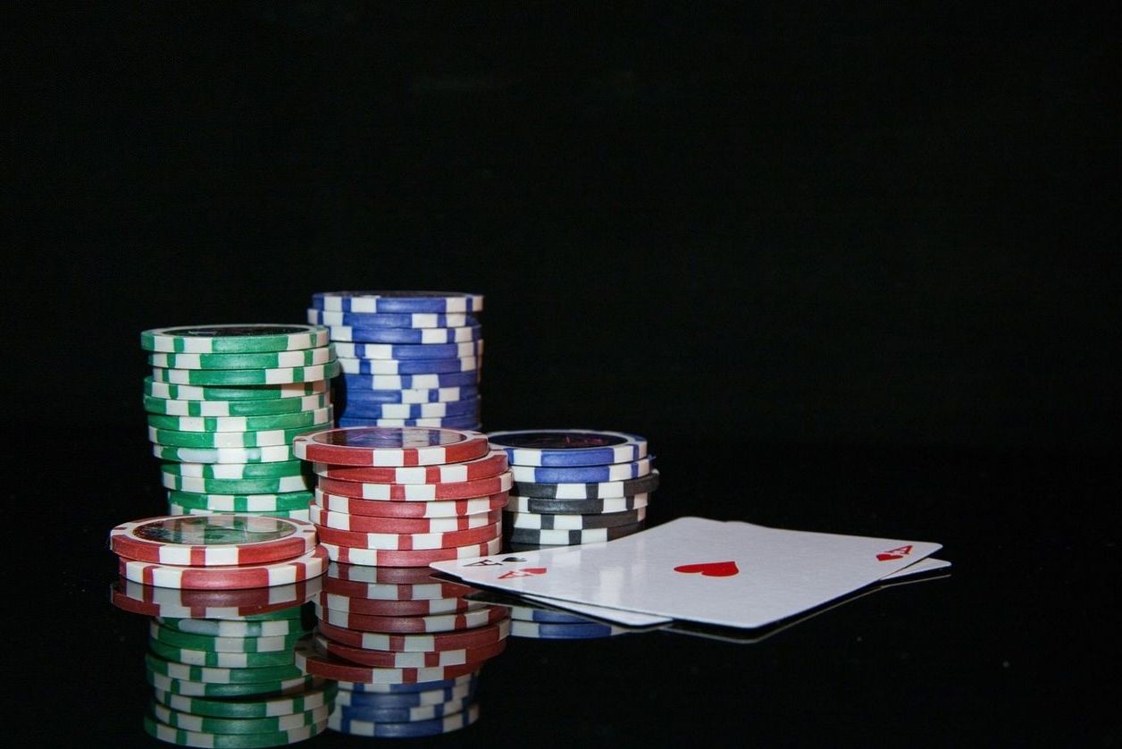 Chips and cards styled for a velvet social evening