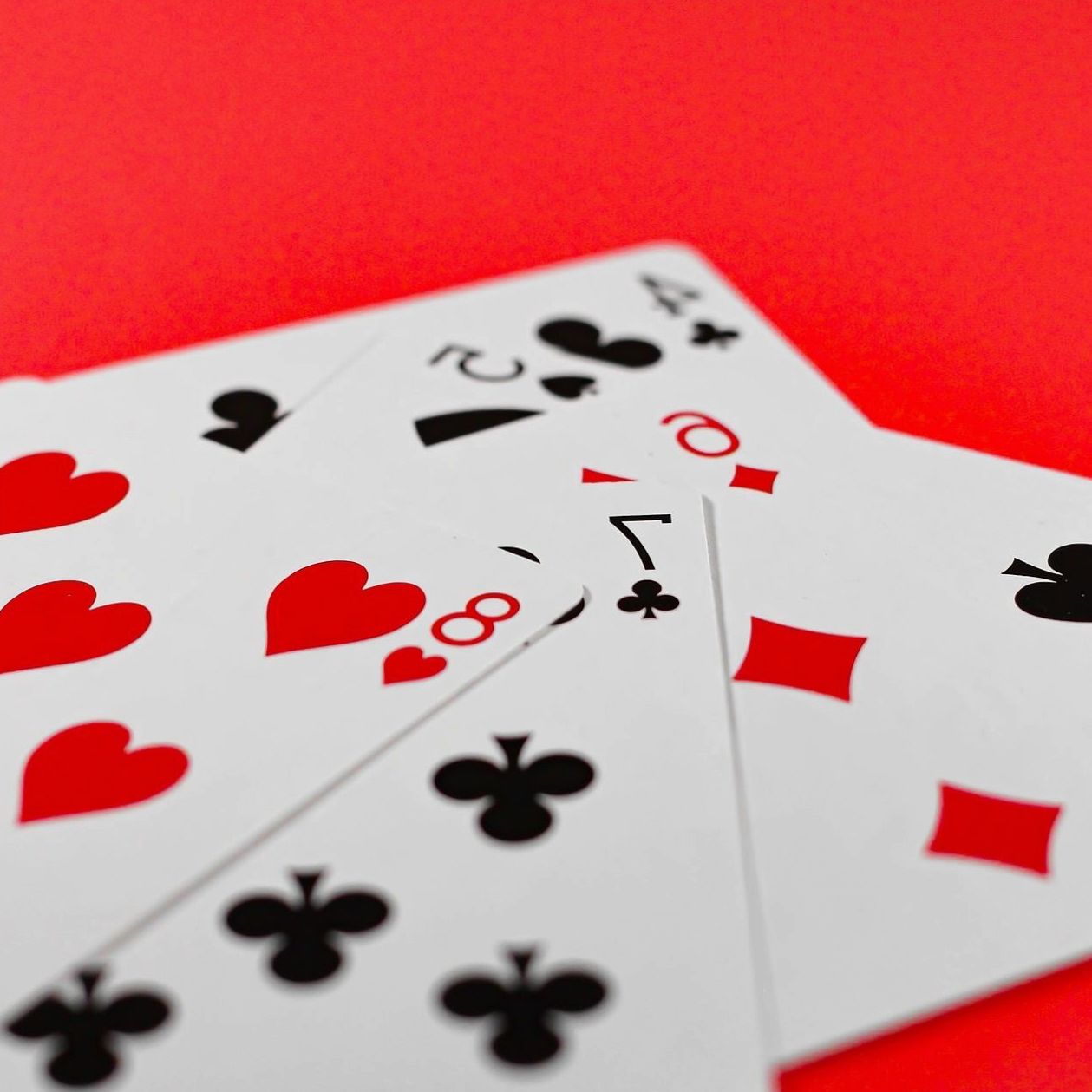 Cards on red — rouge celebration theme